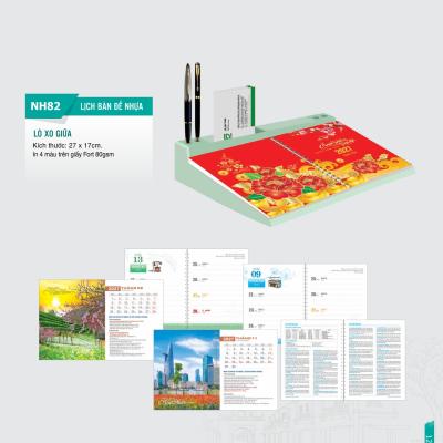 Lịch Bàn đế nhựa : Lò xo đỉnh